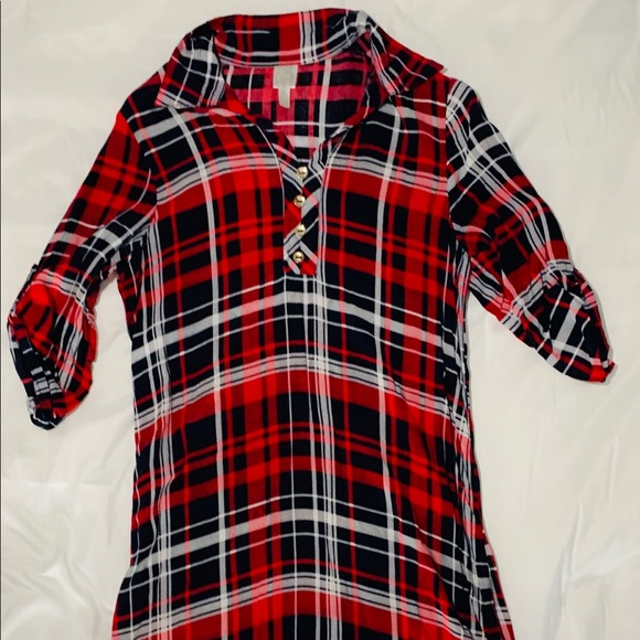 Le&g Dresses & Skirts - Le&g Plaid Red, Black, and White Dress